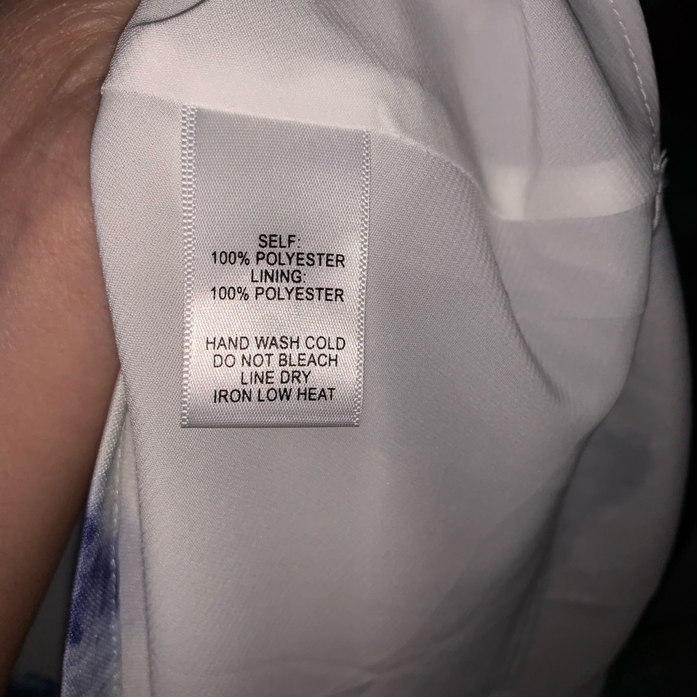 Lulus Seeing Chic Blue and Ivory Print Skater - Picture 6 of 6